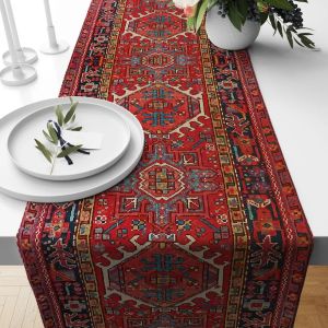 VIKAMA Turkey Kilim Table Runner Persian Carpet Style Table Flag Southwestern Ethnic Style Table Decoration