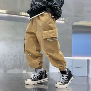 New Cargo Pants for Kids Boy 4 Pockets 5-16 years old Boys Fashion Jogger Pants for Boys Teens Cotton New Style Sports Pants Wide Leg Pants Casual Pant Denim Pants Korean ﻿