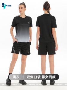 ชุดวิ่งคู่รัก ชุดกีฬาแขนสั้น ชุดวิ่งฤดูร้อนแห้งเร็วระบายอากาศได้ดี ชุดวิ่งทีมชายและหญิง ชุดวิ่งออกกำลังกาย ชุดกีฬา