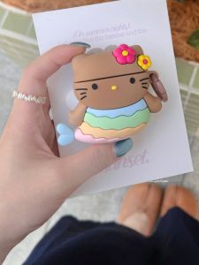 Cute Black Leather Kitty Cat Compatible Apple Earphone Protective Case Airpods pro 2 Wireless Bluetooth Earphone Shell Airpods 3 Soft Shell