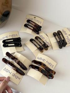 กิ๊บติดผมลายเสือดาวสไตล์ย้อนยุคสำหรับผู้หญิง 2 ชิ้น กิ๊บติดผมด้านข้างแบบใหม่ปี 2025 ที่จับผมด้านข้าง ที่จับผมด้านหน้า ประดับผม