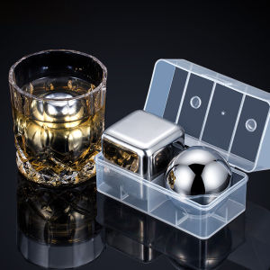 Food Grade 304 Stainless Steel Ice Cube For Home Metal Tartar Quick-Frozen Iced Handy Gadget Iron Ice Cube Whiskey Ice Balls