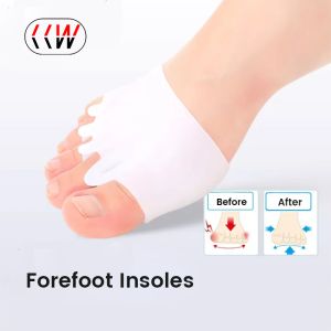 CCW 1Pair Silicone Insoles Forefoot Pads Toe Separator Pain Relief Shoes Insoles Toe Hallux Valgus Corrector Cushion Gel Protect Socks
