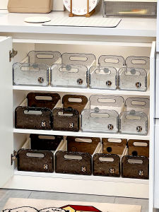 Expandable Kitchen Cabinet Storage Box Home Use Drawer Deep Cabinet Right Angle Storage Basket Desktop Snack Miscellaneous Storage Bin