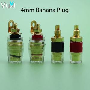 YuXi Gold Plated Brass Crystal Binding Post 4mm Banana Plug Socket for Amplifier HIFI Speaker Terminal Connector