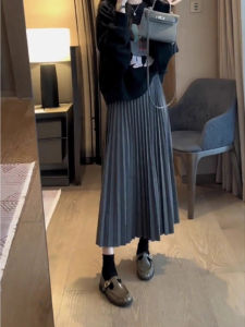 Spring Fashionable French Style High Waisted Slim Thick Wool Skirt