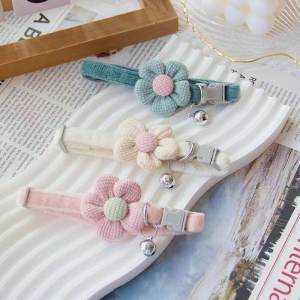 Pet Collar Cute Flower Design Adjustable Non-strangling Highly Cute Dog Collar Cat Collar Neck Accessories