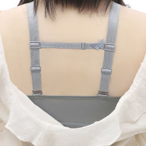 2023ชุดชั้นในแบบใหม่ Q สายคล้องไหล่แบบยืดหยุ่นสำหรับออกกำลังกายไหล่บางกันลื่นหลุดป้องกันการหลุดลอกป้องกันการเปิดไหล่ปรับได้แบบมองไม่เห็นอินเทรนด์