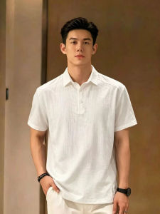 ZHUOCAN | Light and Breathable Mens White Linen T-Shirt