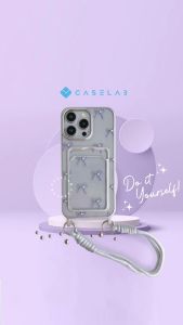 NEW CARD Case!! DIY Pearl Ribbon Slot Card CASE IPH COMPATIBLE FOR IP 15 PROMAX 15 PRO 15 14 PROMAX 14 PRO 14 13 PROMAX 13 PRO 13 12 PROMAX 12 PRO 12 CASE WITH LANYARD FULL PROTECTION