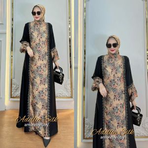 one set gamis silk gamis seruni part 2 gamis plus hijab amoreby ruby