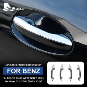 ที่จับประตูรถ Airspeed สำหรับ Benz W206 2022-2024 GLC X254 2023-2024โครเมียมด้านนอกที่จับประตูรถตัดฝาครอบมือจับประตู ABS สติกเกอร์ตกแต่ง