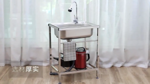 Sink Stainless For Kitchen Portable Kitchen Sink Complete Set With Stand and Faucet Kitchen Organizer Space Saver