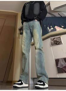 Pure Black Slim Fit High Waist Straight Leg Jeans Mens Style Cleanfit Trousers for Taller Men Narrow Version Casual Jeans