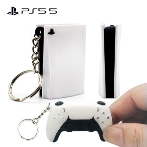 Fashion Ps5 Simulation Drop Glue Console Game Handle KeyChain Boys Pendant Simple Tide Play Hanging Ornaments Gifts