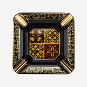 ที่เขี่ยบุหรี่ซิการ์เซรามิก LUBINSKI ลายเพ้นท์มือ ความจุขนาดใหญ่ กันลื่น ช่องใส่ซิการ์สี่ร่อง บรรจุในกล่องของขวัญ