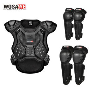 WOSAWE | WOSAWE Motorcycle Kids Chest Vest Children Kids Motocross Jacket Chest Spine Knee Elbow Pad for Motorbike Cycling Skiing