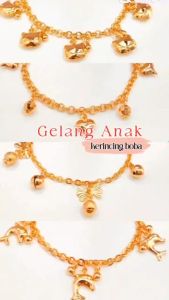 Nice Jewelry Gelang anak gelang rantai bola kombi perhiasan lapis emas gold GA 027