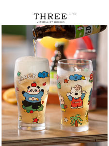 THREE LIFE | Cute Design High Capacity Large Home Use Beer and Juice Glass