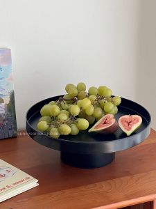 Nordic Instagram Style round High Foot Fruit Plate Jewelry Aromatherapy Storage Display Tray Decoration Desktop Storage Plate