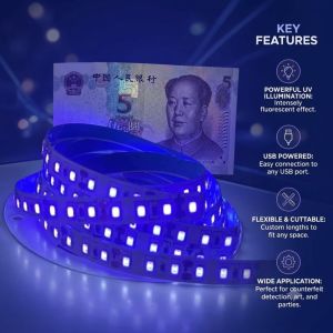 DC5V UV LED Strip SMD2835 395-405nm Ultraviolet Purple Black Light Flexible Tape Lamp for Money Detection Christmas Home Decor