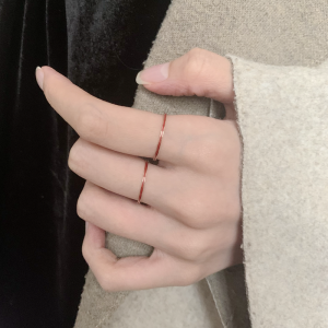 Titanium Steel No Fading Fashion Minimalist Niche Exquisite Fine Knuckle Ring Ins Internet Celebrity Temperament Wild Red Ring