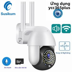 Camera IP Ngoài Trời YCC365 Plus WIFI 1080P HD CCTV An Ninh Giám Sát Không Dây Dạng Vòm Tốc Độ Chống Nước Với Âm Thanh Hai Chiều