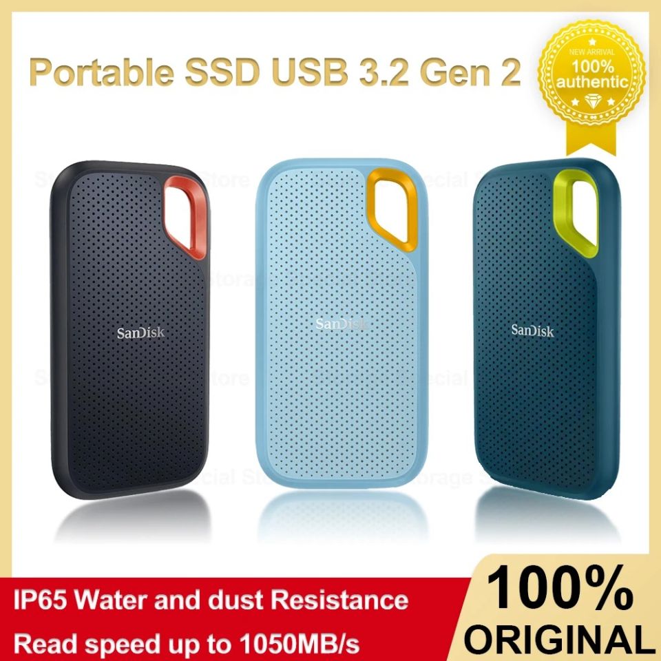 SanDisk SSD E61 Solid State Drive Portable SSD USB-C USB 3.2 Gen 2 High Speed 1050MB/s Hard Disk 1TB 2TB 4TB External Disk