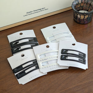 Black White Square Hair Clips Womens Simple Hair Accessories Hairpins Back of Head Forehead Bangs Hair Decorations
