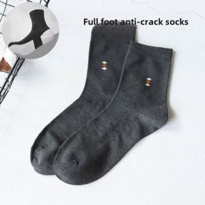 Mens And Womens Full Foot Anti-Cracking Socks Cotton Mid-Calf Antimicrobial Dry Skin Relief Socks for Couples Rain Foot