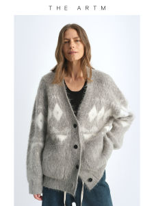 Alpaca Wool Fair Isle Knit Cardigan