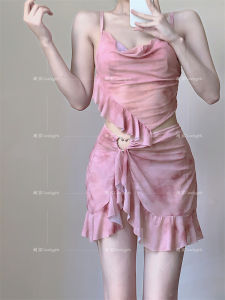 ชุดว่ายน้ำ Candyเด็กผู้หญิงs สำหรับผู้หญิง ปี 2024 รุ่นใหม่ เซ็กซี่ กระชับหน้าอกเล็ก เอวสูง ชุดว่ายน้ำสองชิ้น ชุดชั้นในชายหาด