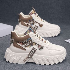 High-Top Mens Hiking Shoes Outdoor Sports Waterproof Non-Slip Wear-Resistant Thick Bottom Heightening Workwear Martin Boots