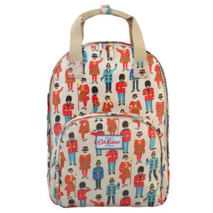 Cath Kidston Matt Oilcloth Multi Pocket Backpack Water Resistant Rucksack Guards & Friends Pattern Cream Colour 557702