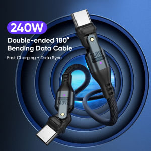 5A USB-C to USB-C Mobile Phone Data Cable 240W Fast Charging 180 Degree Charger Type-C Suitable for Huawei MacBook Samsung OPPO