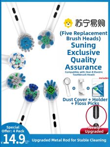 Fivemore Oralb Electric Toothbrush Head Replacement Deep Cleaning Durable Adult Brush Head for Oral Care Personal Hygiene