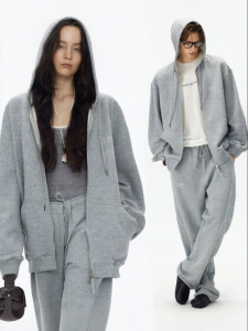 ULD | Double Yarn Vintage Ash Hoodie Sweatshirt and Pants Set