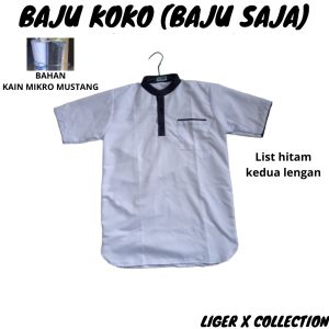Baju Koko Anak Baju saja Kurta anak hitam putih