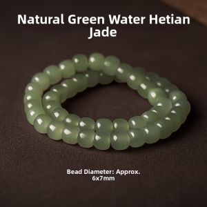 BAXIANGMENG | Natural Qing Shui Light Jade Ice Transparent Nephrite Bracelet