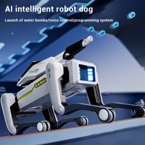 Rapidpower 2.4GHz Remote Control AI Smart Robot Dog Combat Edition – Interactive Light Sound & Water Bomb Action for Kids