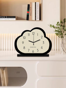 Nordic Cloud Flower Desktop Decorative Clock Cute Silent Table Clock for Living Room And Dining Room Modern Simple Style Wood Material