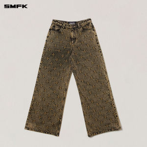 SMFK | Classic Straight Leg Vintage Washed Jacquard Jeans