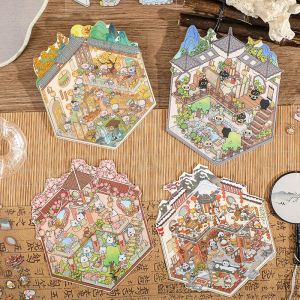 Kittens New Year Cute Animal Room 3D Landscaping PET Stickers Kawaii Fun Kids Gift Layout DIY Room Decoration Stickers