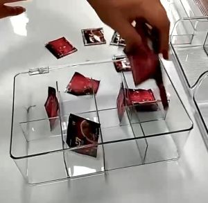 Tea bag storage box lid acrylic organizing box stackable multi-functional storage box.