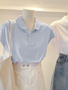 MISHANGYICHU | Áo Thun Nữ Tay Ngắn Cổ Polo Thời Trang Thanh Lịch Ngọt Ngào