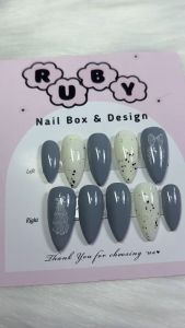 [ A-24 ] Nailbox mix 2 màu xám trắng