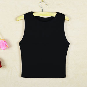 เสื้อชั้นในผู้หญิงคอวีแขนกุดทรงเข้ารูปพอดีตัวแขนกุดคอวีสีพื้นสำหรับฤดูใบไม้ร่วง/ฤดูหนาว ผ้าฝ้ายแท้ ทรงเข้ารูป ทรงเข้ารูป เสื้อกั๊กสายเดี่ยว