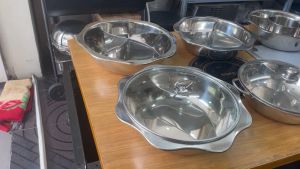 Nồi lẩu tròn inox 2 3 4 ngăn riêng biệt dùng cho bếp từ bếp gas bếp hồng ngoại bếp than nhà hàng quán lẩu