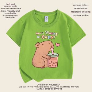 Cute Capybara T-shirts Cotton Short Sleeve