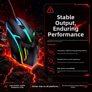 JISULIFE | RGB Gaming Mouse Wired USB Home Office Laptop PC Compatible